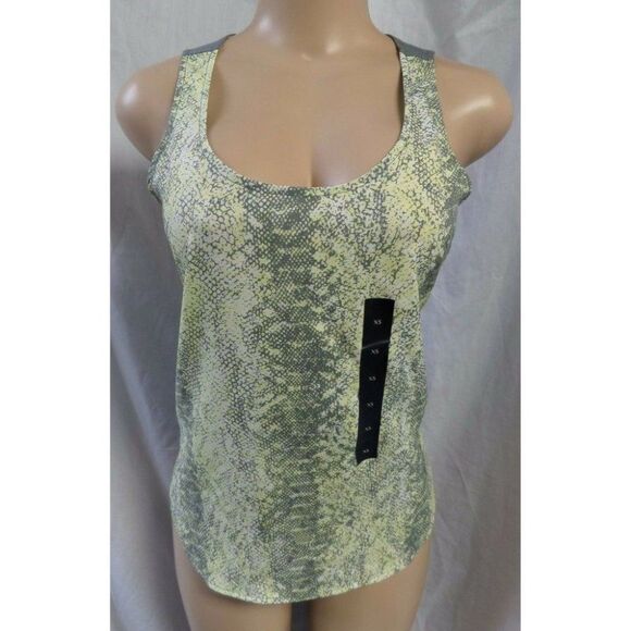 BANANA REPUBLIC GRAY & YELLOW ANIMAL PRINT CAREER CASUAL BLOUSE TOP SZ: XS NWT - Picture 2 of 4